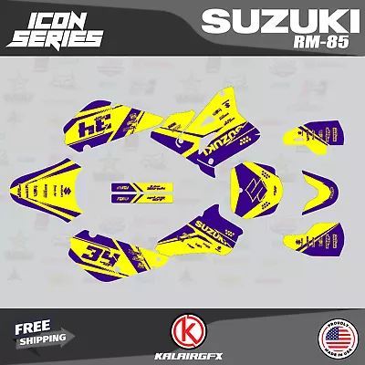 Graphics Decal Kit For Suzuki RM85 (2001-2023) RM 85  Icon Series - Purple • $54.99