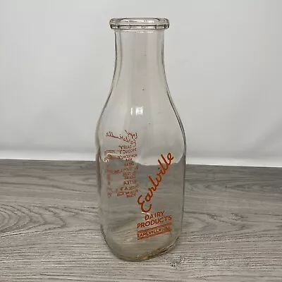 Antique Earlville IL Dairy Products One Quart Milk Bottle Vintage • $22.87