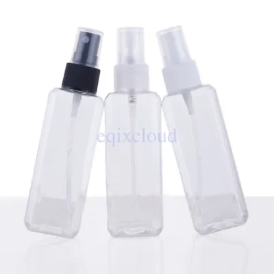 100ml Square Empty PET Mist Sprayer Pump Spray Bottles Containers For Perfume • £5.28