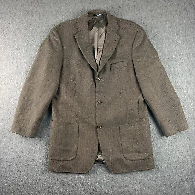 Hugo Boss Blazer Jacket Sport Coat Mens 40L Wool Brown VTG USA Made • $22.74