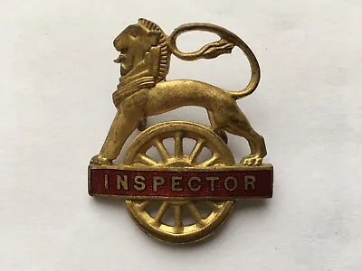 C1950s-60s VINTAGE BRITISH RAIL MIDLAND REGION INSPECTOR BRASS&ENAMEL CAP BADGE • $99.55