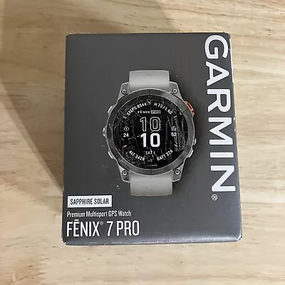 Garmin Fenix 7 Pro Sapphire Solar GPS Smartwatch - Fog Gray/Orange Open Box • $849.87