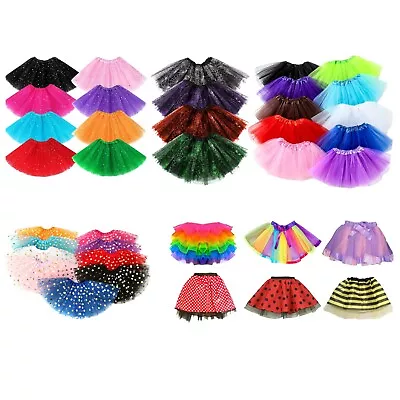3 Layers Ladies Tutu Skirt Ballet Dance Halloween Cosplay Fancy Dress Party • £6.62