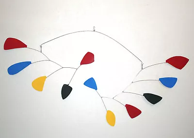 Modern Hanging Mobile Art Primary Colors Rainbow Leaves Big New Metal • $450