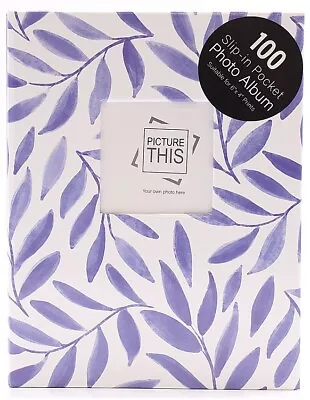 6 X 4  Purple Leaf With White Background Design 100 Pockets Slip-in Photo Album  • £7.39