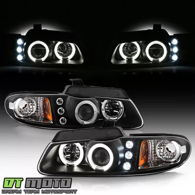 Black 96-00 Caravan/Town & Country/Voyager Dual Halo Projector Led Headlights • $168.94