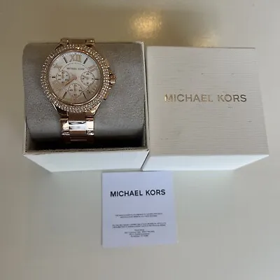 Michael Kors Camille Rose Gold Chronograph Women's Mk6995 Watch • $109.98