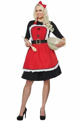 Classy Mrs. Claus Red Kitchen Cooking Apron Adult Christmas Holiday Baking Gift • $19.95