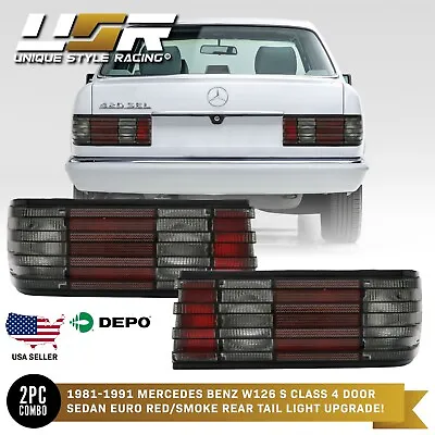 Red / Smoked Rear Tail Lights Set For 81-91 Mercedes-Benz W126 4 Doors Sedan • $134.93