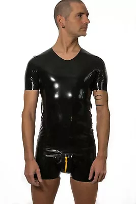 Mens Latex T Shirt New Choice Of Colours And Sizes Fetish Gummi Cosplay Clubwear • £71.95