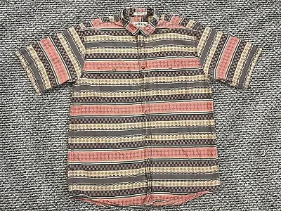 Orvis Button Shirt Mens L Aztec Western Short Sleeve Pocket Outdoor Cotton • $15.95