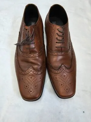 Mens Shoes Lace Up Smart Formal Leather Brown Size 9 M&S BNWOT • £25