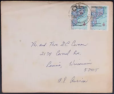MayfairStamps Portuguese Mozambique 1966 Map Pair To Racine WI Cover Aaj_35635 • $1