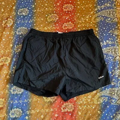 Wilson Men's Shorts Vintage 90s Nylon Tennis Black • $29.99