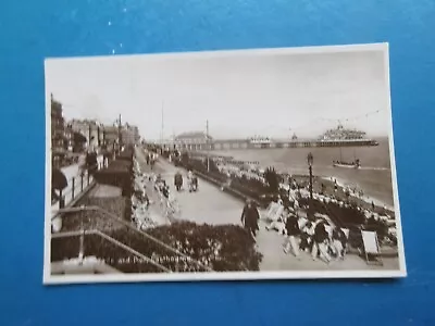 Old Postcard Of Grand Parade And Pier  Eastbourne. Posted 1927. • £1.20