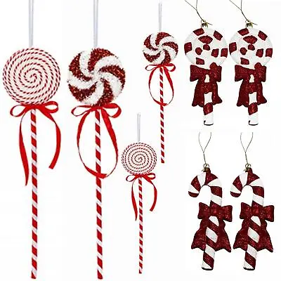 Candy Cane Lollipop Christmas Hanging Decoration - Choose Design • £7.34