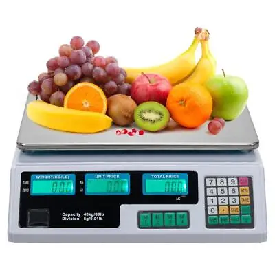 88 LB 40KG/5g Digital Weight Scale Price Computing Food Meat Produce 2 Colors • $33.99