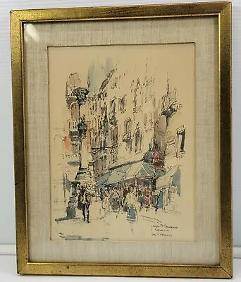 Campo San Salvador Venice Italy Painting Framed Matted Picture Art • $19.99