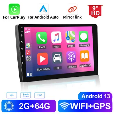 9  2G+64G 8Core Android 13.0 Double 2 Din Car Stereo Radio CarPlay GPS DSP WIFI • $99.99