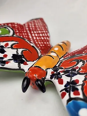 Butterfly Figurine Wall Deco Hand Painted Mexican Talavera • $36.97