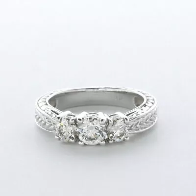 1.3CT Certified Natural Diamond G/VS2 Round Cut 18K Gold Vintage Engagement Ring • $2659.60