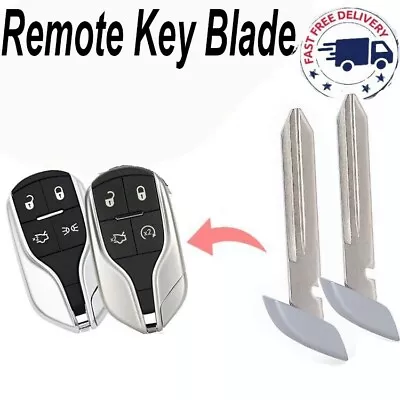 2X Uncut Remote Emergency Key Blade For Maserati Ghibli Quattroporte Levante • $14.99