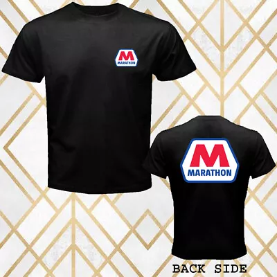 Marathon Oil Gas Company Logo Men's Black T-Shirt Size S - 3XL • $24.99