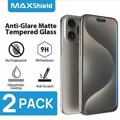 $9.85 • Buy 2X Anti-Glare Matte Tempered Screen Protector F IPhone 15 14 13 12 11 Pro Max XR