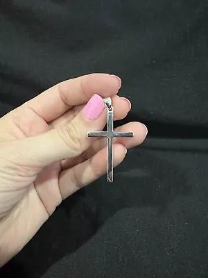 925 Sterling Silver Mens Womens Plain Cross Smooth Religious Pendant • $25