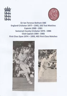 £8.50 • Buy Ian Botham England Test Cricketer 1977-1992 Original Autograph Magazine Cutting