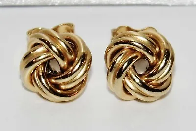 9ct Gold & Silver Celtic Knot Ladies Stud Earrings • £15.95