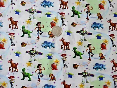 £4.49 • Buy 100% Cotton  Disney Toy Story Digital Printed Fabric Woody Buzz Lightyear