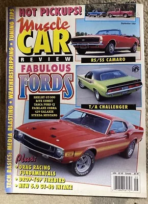 MUSCLE CAR REVIEW Magazine September 1992 Ford Firebird Camaro • $9.99