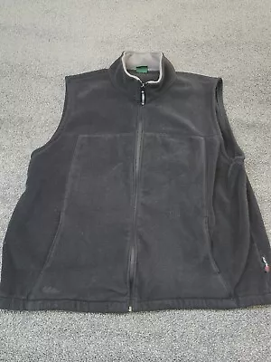 Cabelas Fleece Vest Mens XXL Tall Black POLARTEC Full Zip Y2K Baggy Preppy Gorp • $21.95