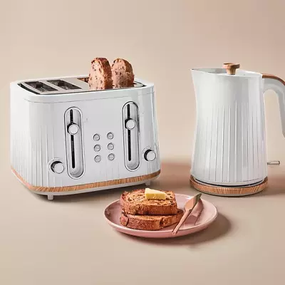 4 Slice Toaster And Kettle Set Cordless Stainless Steel Electric Kitchen Combo • $129.85