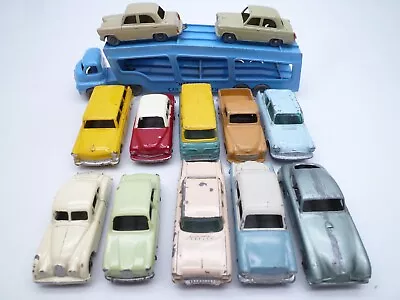 Vintage Moko Lesney A2 Car Transporter & 12 Cars: Jaguar Ford Vauxhall Aston Etc • $69.63