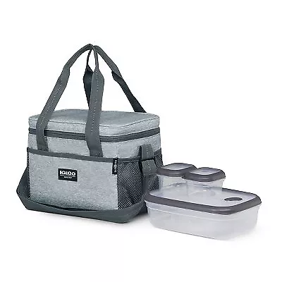 Igloo Lunch+ Cube 12 Lunch Tote With Pack Ins - Gray • $18.99