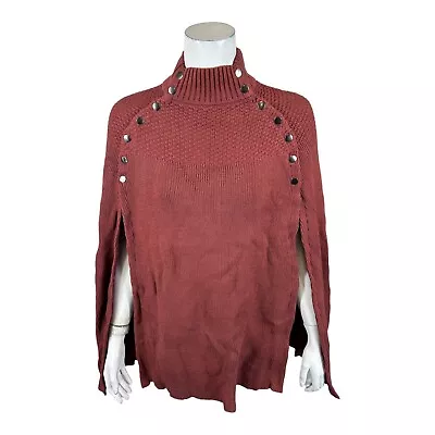 G.I.L.I. Women's Regular Sweater Cape With Button Detail Rust M/L Size • $20