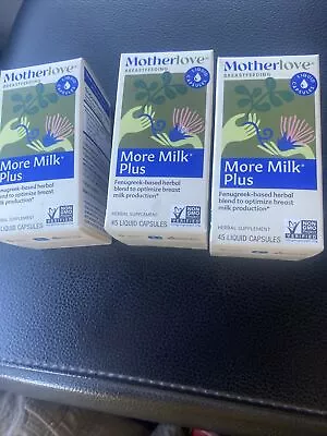 New Lot Of 3 Motherlove More Milk Plus Supports Lactation 45 Capsules Exp 3/2028 • $39.99