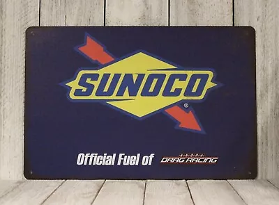 Sunoco Tin Sign Racing Motor Oil Gas Stations Rustic Look Mechanic Garage • $10.97