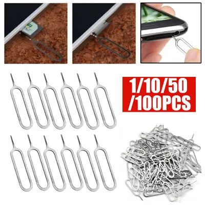 1/100X Sim Card Tray Ejector Eject Pin Removal Open Key For IPhone Samsung Tool • $2.89