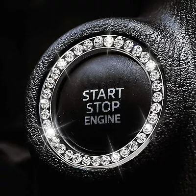 Bling Car Accessories Start Engine Ignition Button Decor Cover Crystal Sticker • $9.09