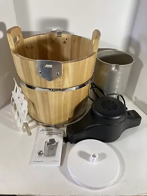 Sunbeam 4 Quart Wooden Bucket Ice Cream Maker Only Used One Time Good Condition • $49.99