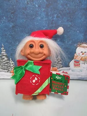 MERRY LITTLE CHRISTMAS PRESENT SANTA TROLL (#1) - 5  Russ - NEW IN ORIGINAL BAG • $92