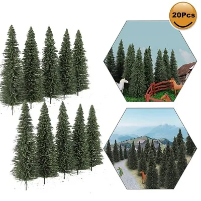 20pcs Model Pine Trees 1:50 Green Pines For O Scale Model Railroad Layout 12.5cm • $18.99