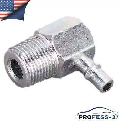 Vacuum Fitting 90 Degree Intake Manifold Vacuum Fitting 3/8  NPT To 1/4  Silver • $11.09