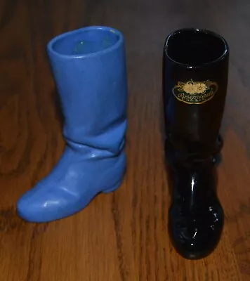 2 Rosemeade Pottery Figural Boot Small Vases One With Original Sticker • $34.99