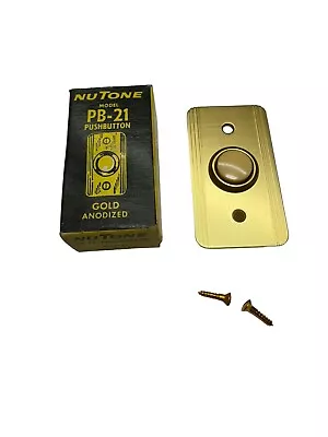 NuTone PB-21 Pushbutton Door Bell - Gold Anodized Finish Vintage NOS • $18.99