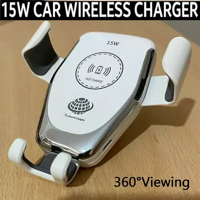 Automatic Clamping 15W Wireless Car Charger Fast Charging Mount Phone Holder UK. • £6.67