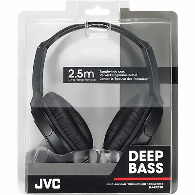 £15.79 • Buy JVC HARX330 Full-Size Over-Ear Stereo Headphones 2.5M Cord For DJ - Black